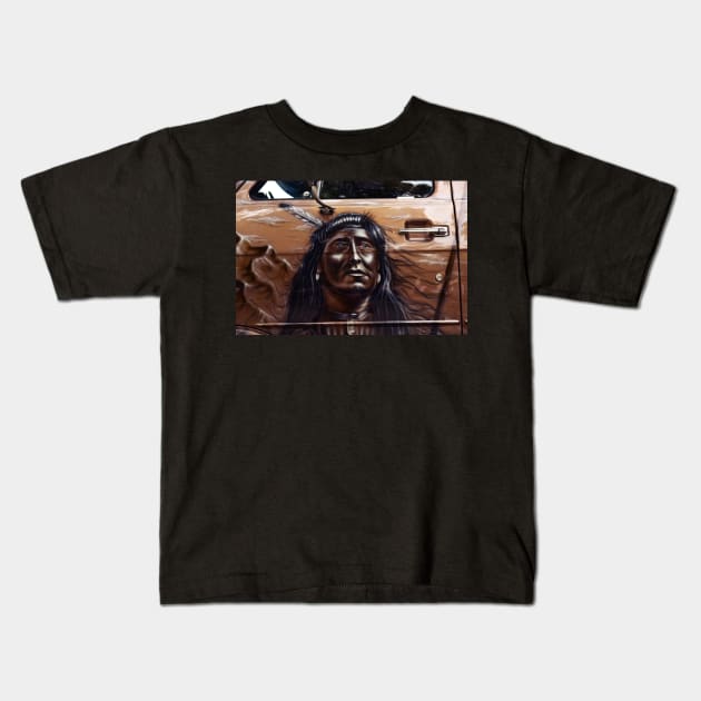 indian apache, car airbrush Kids T-Shirt by hottehue